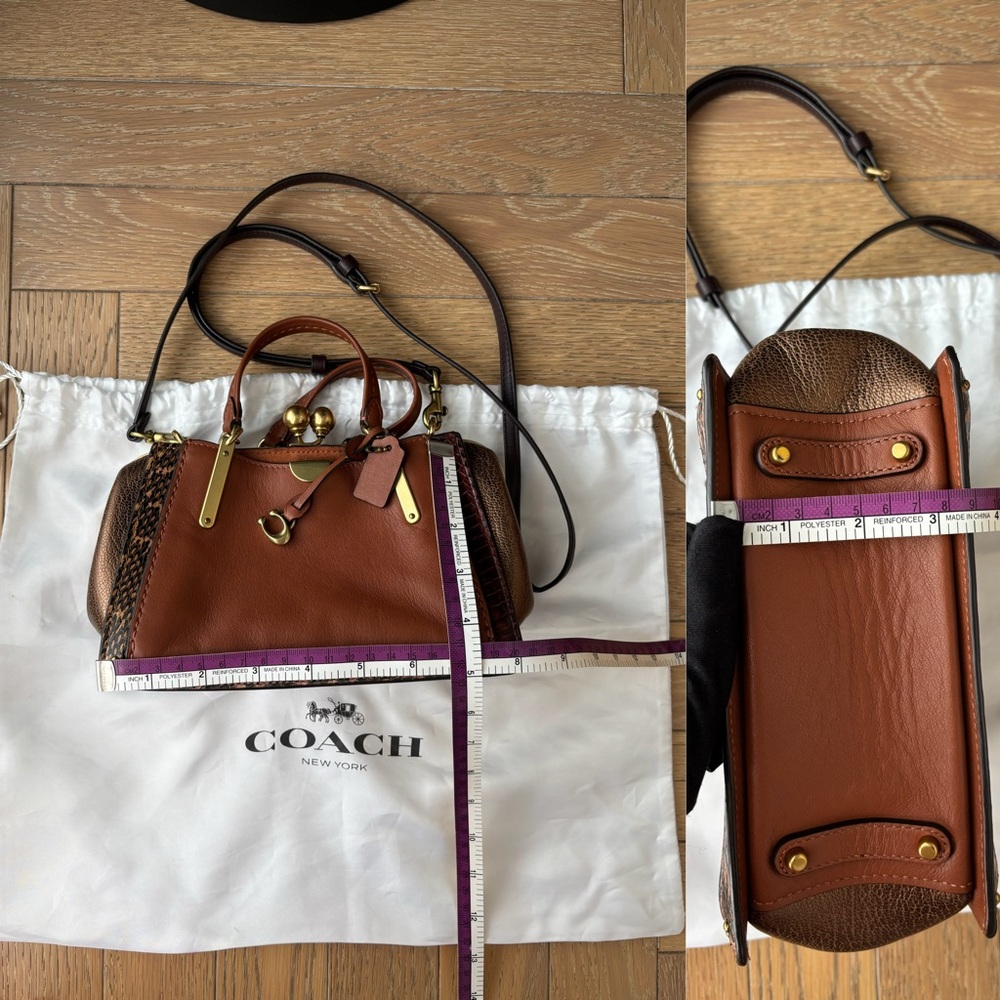COACH Kisslock Dreamer 21 Bag Brown/Snakeskin - Picture 15 of 15